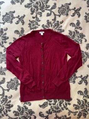 Old Navy Women's Burgundy Button-Up Cardigan Sweater